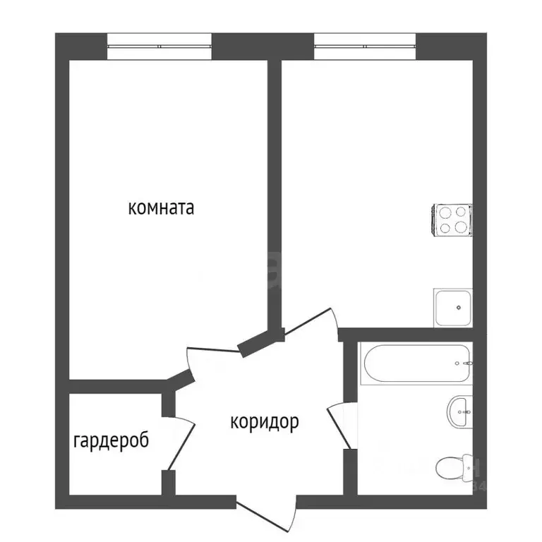 1-к кв. Краснодарский край, Сочи Целинная ул., 13А/1 (32.0 м) - Фото 2