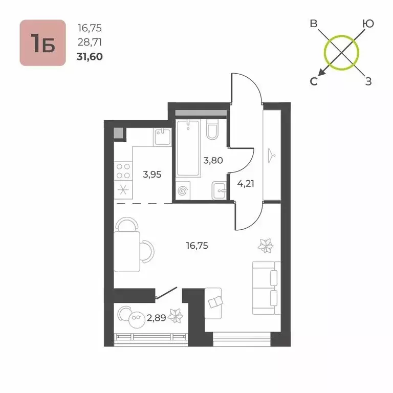 1-комнатная квартира: Екатеринбург, улица Академика Ландау, 12/9 ... - Фото 0