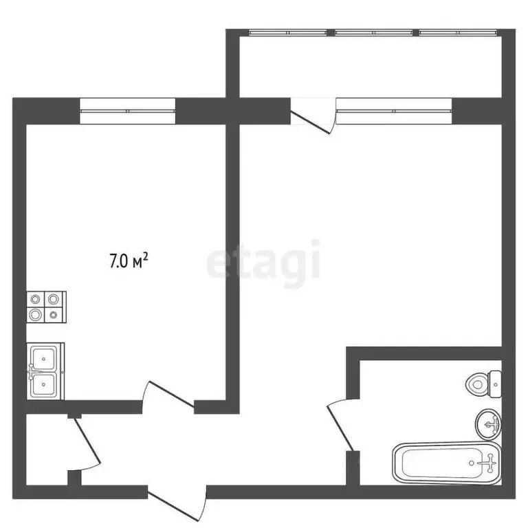 1-к кв. Владимирская область, Муром Ленинградская ул., 34/4 (31.0 м) - Фото 1