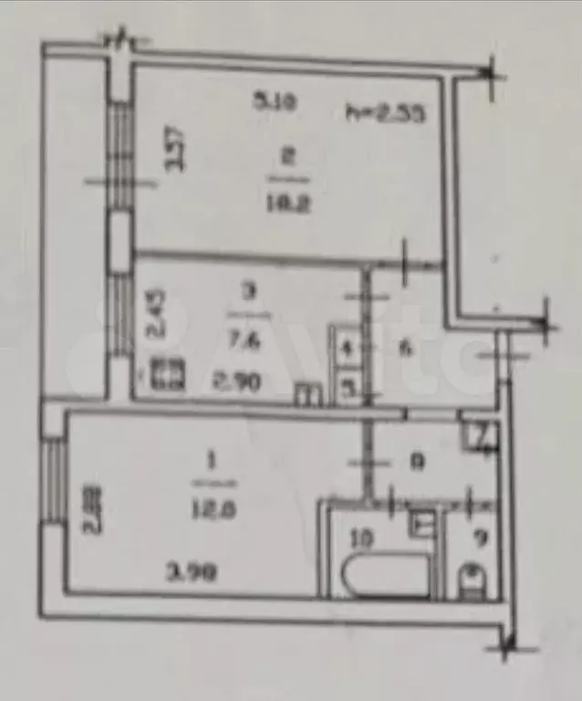 2-к. квартира, 49 м, 7/9 эт. - Фото 0