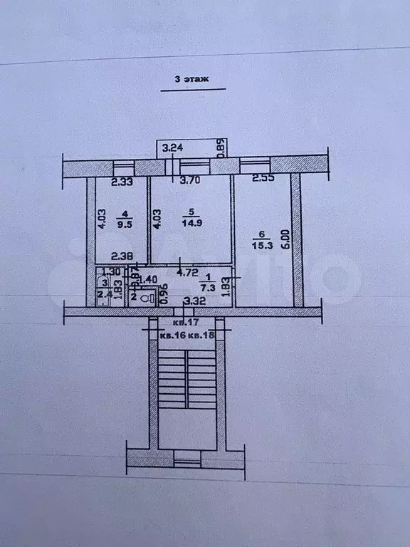 2-к. квартира, 50,4 м, 3/3 эт. - Фото 0