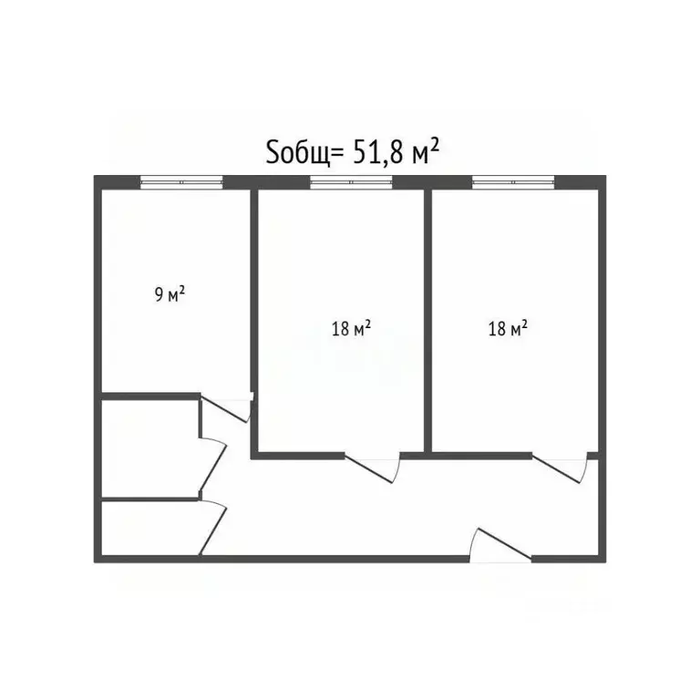 2-к кв. Брянская область, Брянск Авиационная ул., 8 (51.8 м) - Фото 2