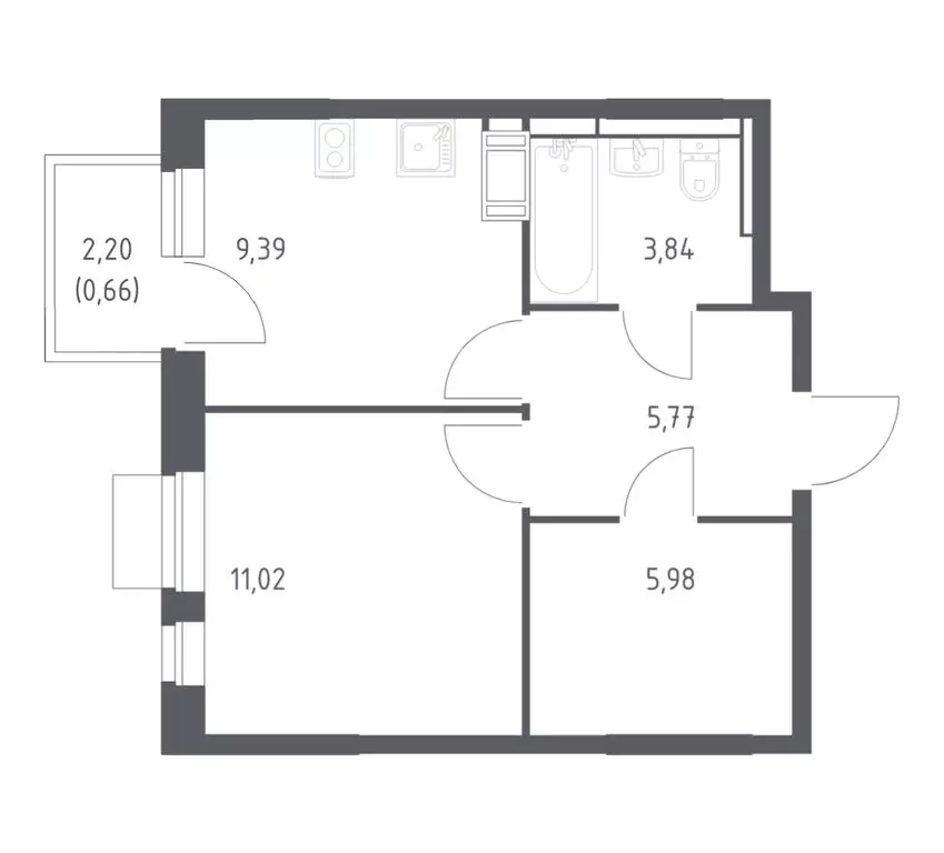 1-комнатная квартира: деревня Юрлово, ЖК Пятницкие Луга, к2/1 (36.66 ... - Фото 1