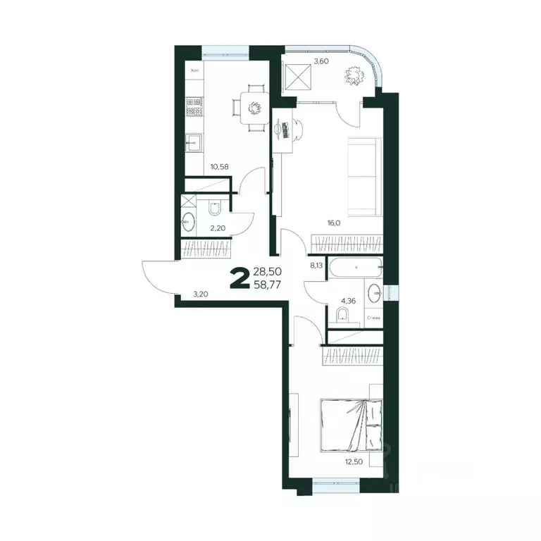 2-к кв. Московская область, Химки Сходня мкр, Первомайская ул., ... - Фото 1