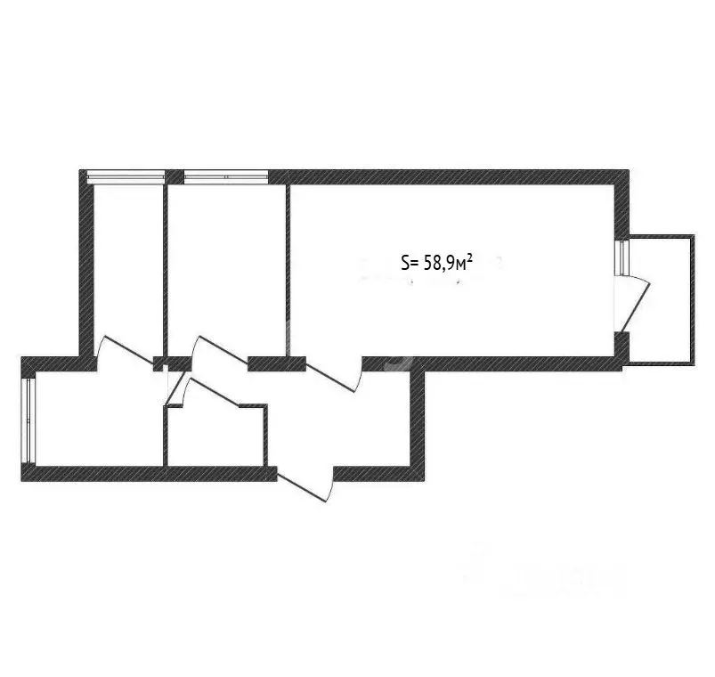 2-к кв. Брянская область, Брянск Уральский пер., 10 (58.9 м) - Фото 2