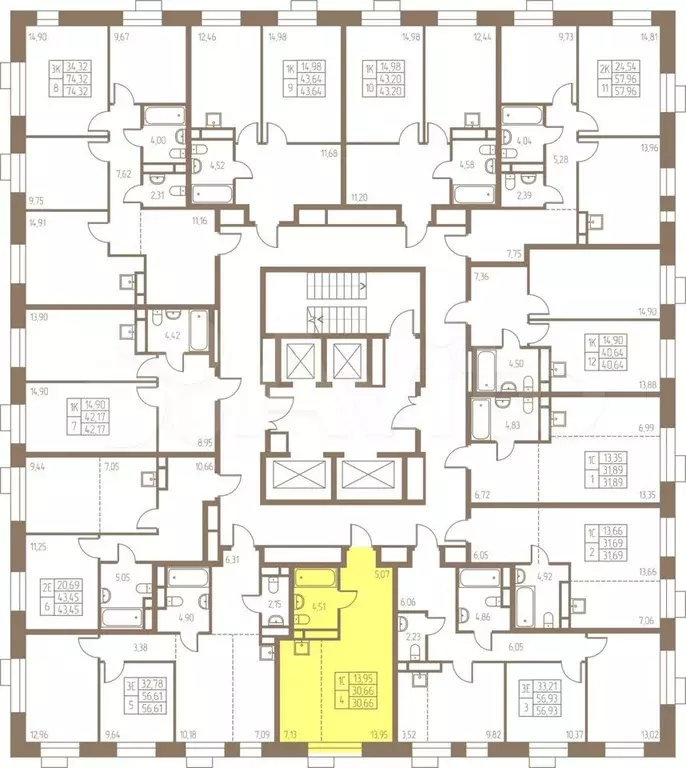 Квартира-студия, 30,7 м, 19/24 эт. - Фото 1