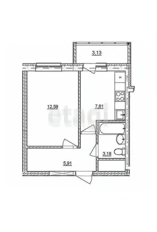 1-к кв. Краснодарский край, Горячий Ключ ул. Бабушкина, 36 (41.8 м) - Фото 1