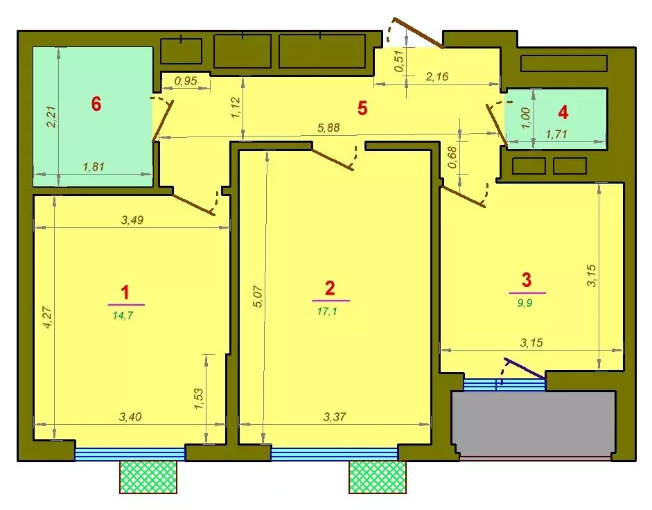 2-комнатная квартира: Москва, Ташкентская улица, 14к2 (56.7 м) - Фото 1