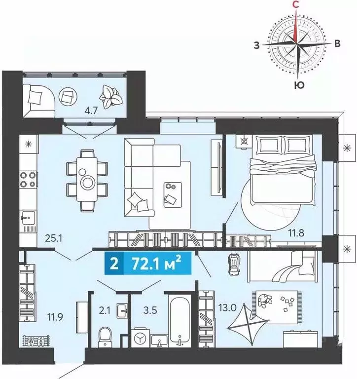 2-к кв. Пензенская область, Пензенский район, Засечный сельсовет, с. ... - Фото 1