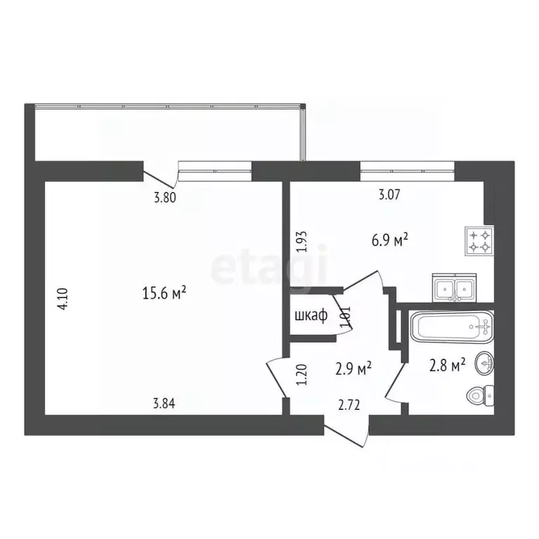 1-к кв. Крым, Красноперекопск 10-й мкр, 19 (28.7 м) - Фото 2