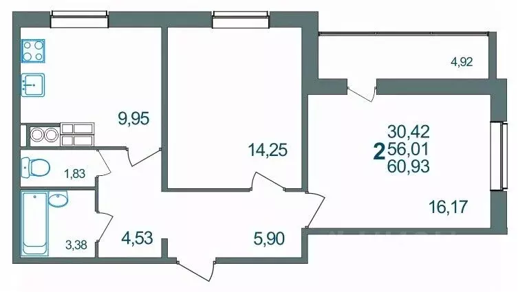 2-к кв. Белгородская область, Белгородский район, Разумное рп, ... - Фото 0
