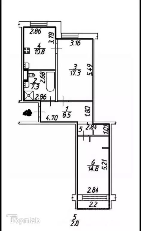 2-к кв. Ленинградская область, Всеволожский район, пос. Бугры ул. ... - Фото 2