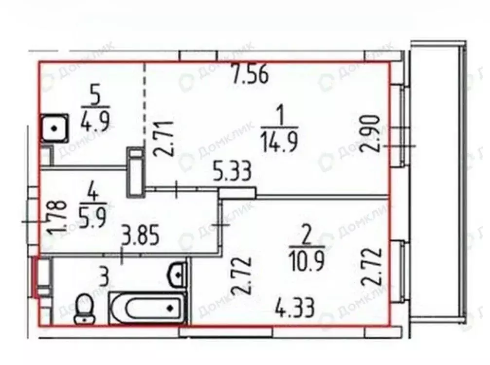 2-к кв. Пермский край, д. Кондратово ул. Водопроводная, 1 (40.7 м) - Фото 2