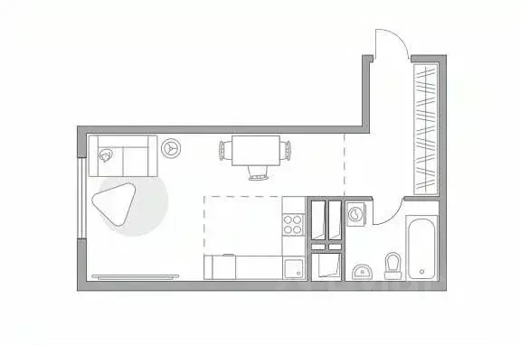 Студия Московская область, Долгопрудный Парковая ул., 44 (28.1 м) - Фото 0