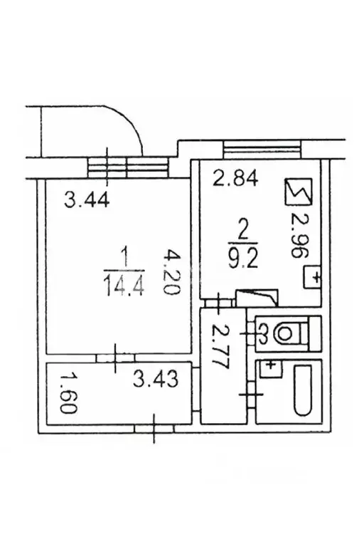 1-к кв. Москва ул. Авиаторов, 9к1 (35.7 м) - Фото 2