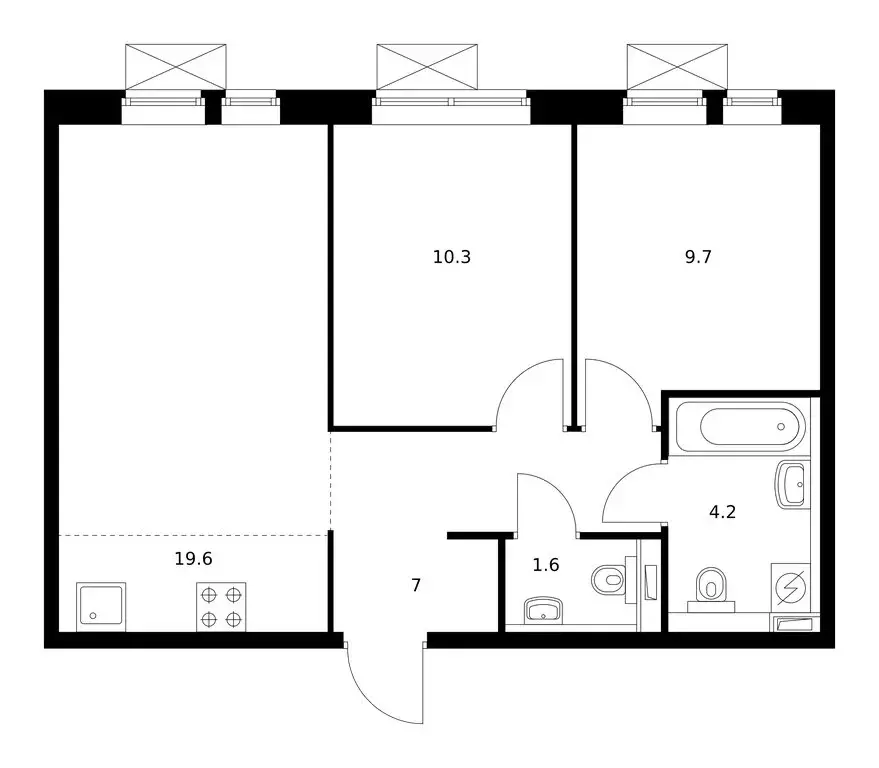 2-комнатная квартира: Котельники, микрорайон Парковый (52.4 м) - Фото 1