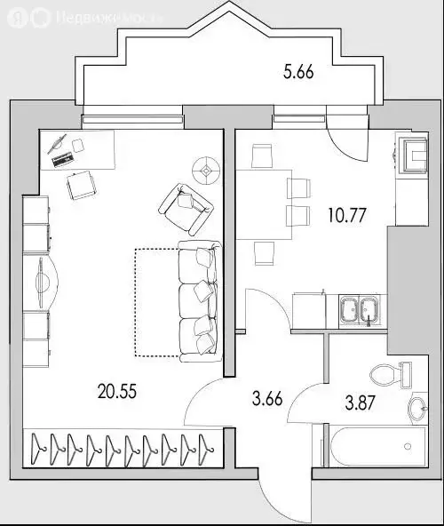 1-комнатная квартира: Санкт-Петербург, улица Кустодиева, 7к1 (46.3 м) - Фото 1