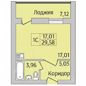 Студия Новосибирская область, Новосибирск ул. Юности, 7 (29.58 м) - Фото 0