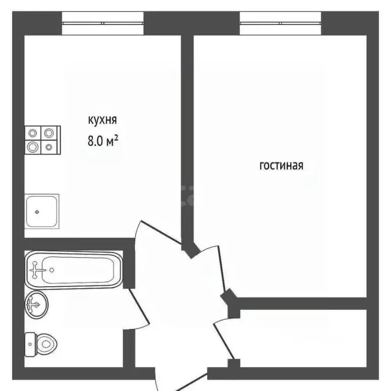 1-к кв. Удмуртия, Ижевск ул. Городок Машиностроителей, 120 (28.6 м) - Фото 1