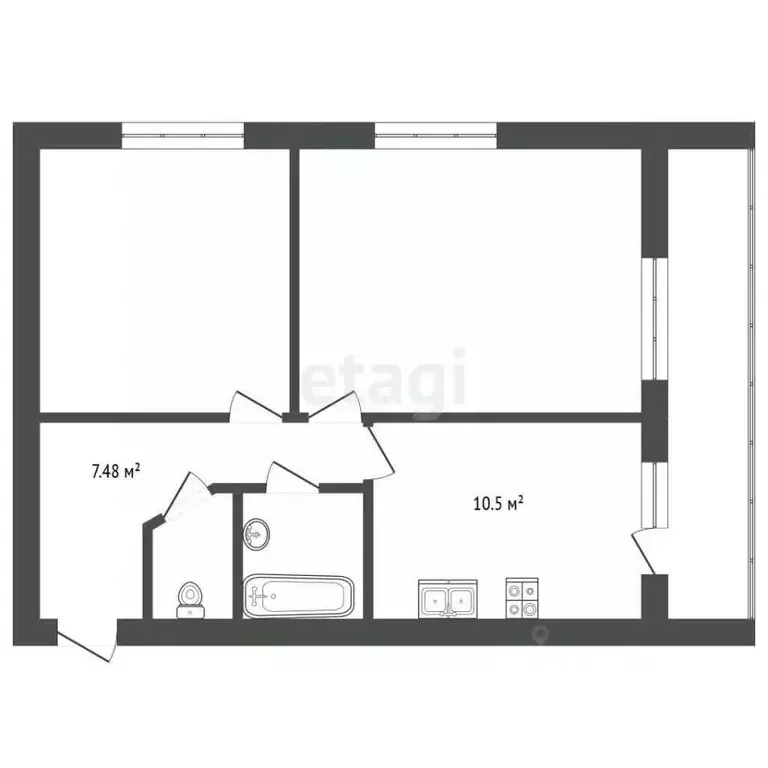 2-к кв. Калужская область, Калуга ул. Минская, 39 (64.8 м) - Фото 2
