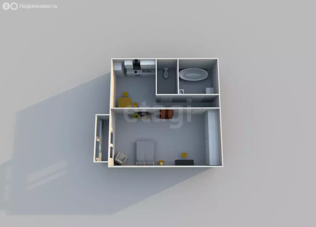 1-комнатная квартира: Южно-Сахалинск, Больничная улица, 36А (33.3 м) - Фото 1