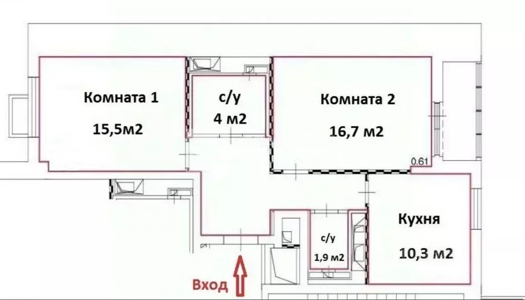2-комнатная квартира: Москва, Жигулёвская улица, 12А (58.1 м) - Фото 1