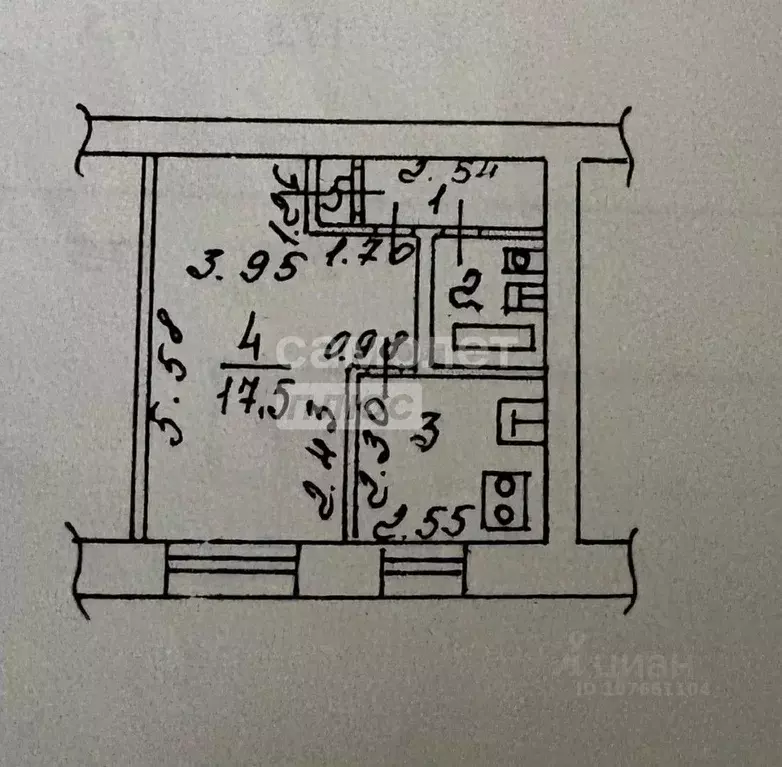 1-к кв. Липецкая область, Липецк ул. Валентина Скороходова, 4 (29.7 м) - Фото 1