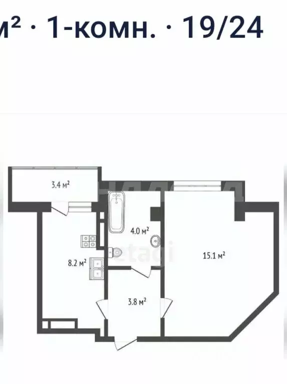 1-комнатная квартира: Ростов-на-Дону, улица Герасименко, 17/2 (32 м) - Фото 1