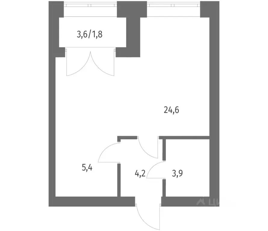 1-к кв. Санкт-Петербург ул. Академика Константинова, 1к1 (39.9 м) - Фото 0