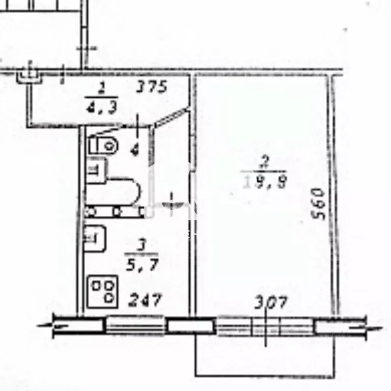 1-к кв. Новосибирская область, Новосибирск Вертковская ул., 6 (32.0 м) - Фото 1