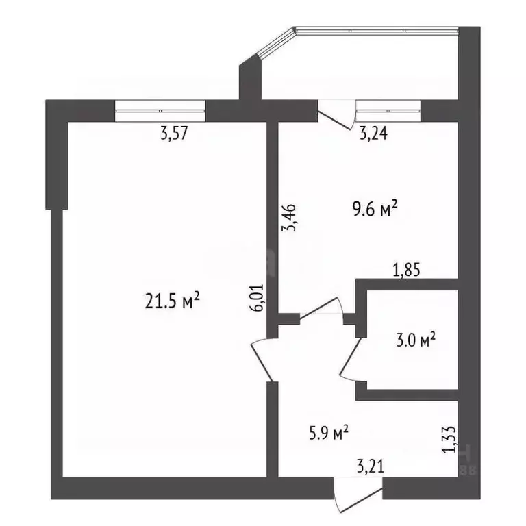 1-к кв. Амурская область, Благовещенск КПП мкр, ул. Кольцевая, 34/1 ... - Фото 2