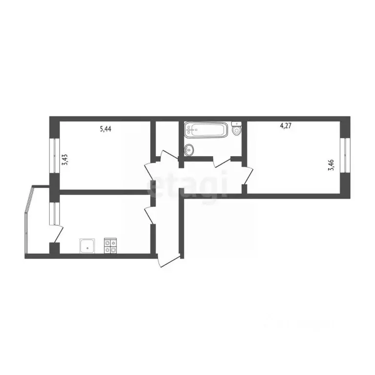 2-к кв. Ханты-Мансийский АО, Сургут ул. Крылова, 30 (69.0 м) - Фото 1