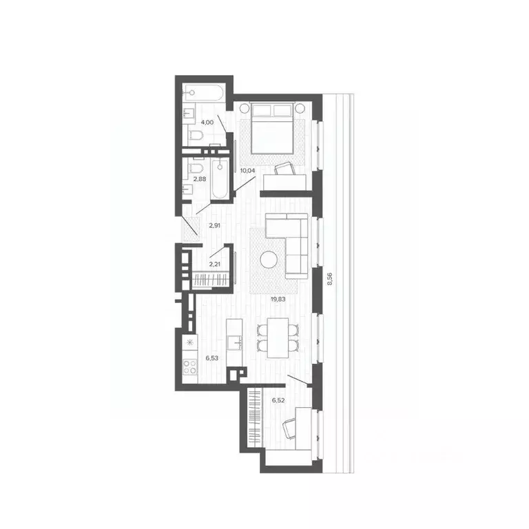 2-к кв. Алтайский край, Барнаул Жилплощадка мкр,  (63.5 м) - Фото 1