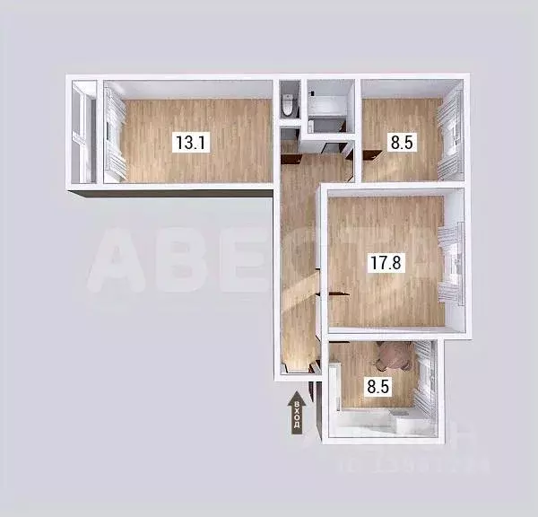 3-к кв. Омская область, Омск ул. 20 лет РККА, 2 (62.8 м) - Фото 2