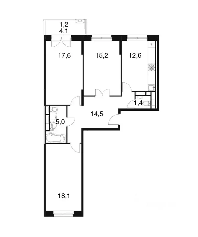 3-к кв. Московская область, Котельники ул. Кузьминская, 7 (85.0 м) - Фото 1