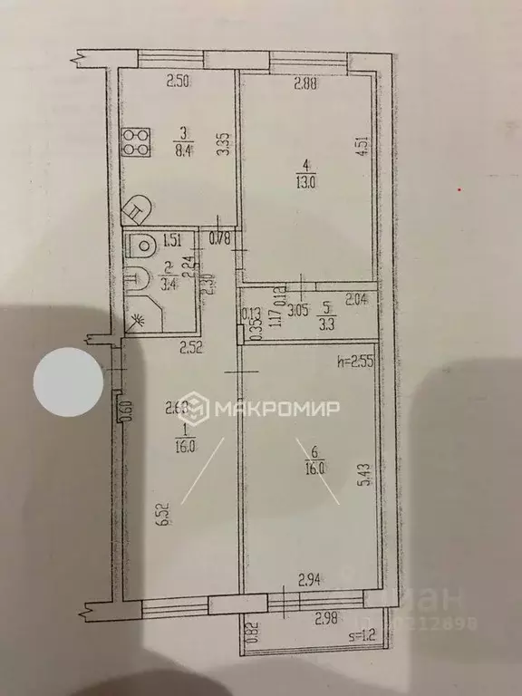 3-к кв. Брянская область, Брянск Киевская ул., 65 (60.0 м) - Фото 2