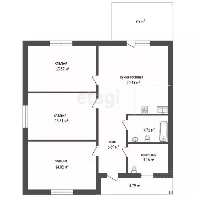 Дом в Тюменская область, Тюменский муниципальный округ, пос. ... - Фото 2