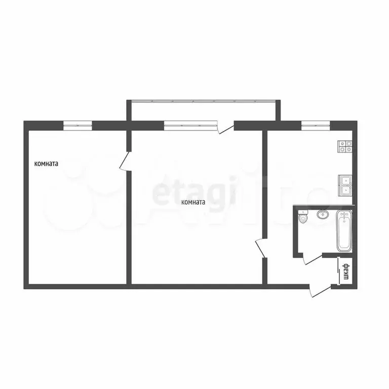 2-к. квартира, 45 м, 3/5 эт. - Фото 0