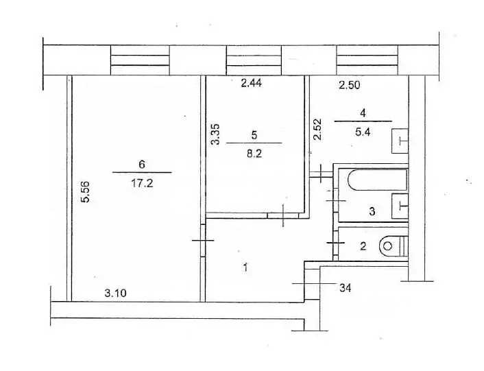 2-к кв. Томская область, Томск ул. Пирогова, 19 (41.5 м) - Фото 1