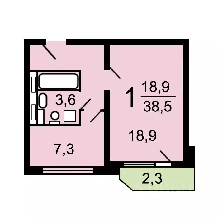 1-к кв. Москва Чонгарский бул., 11 (40.0 м) - Фото 2