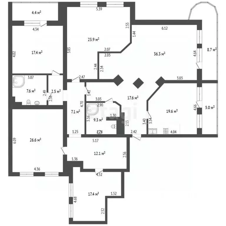5-к кв. Самарская область, Самара Чернореченская ул., 57 (206.0 м) - Фото 1