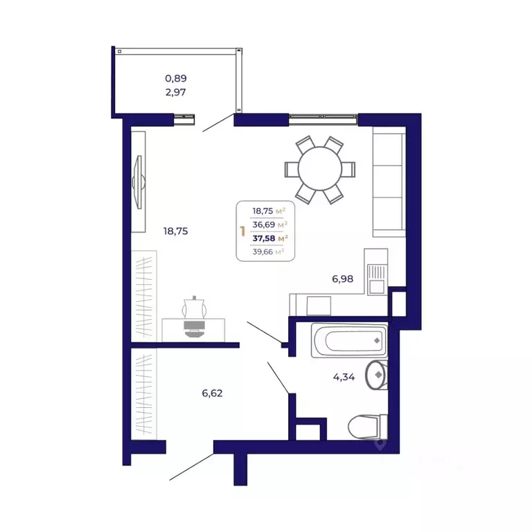 1-к кв. Башкортостан, Уфа Затон-Восточный жилрайон, Паруса жилой ... - Фото 1