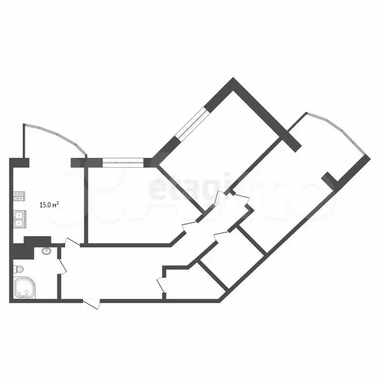 3-к. квартира, 95,6 м, 18/26 эт. - Фото 0