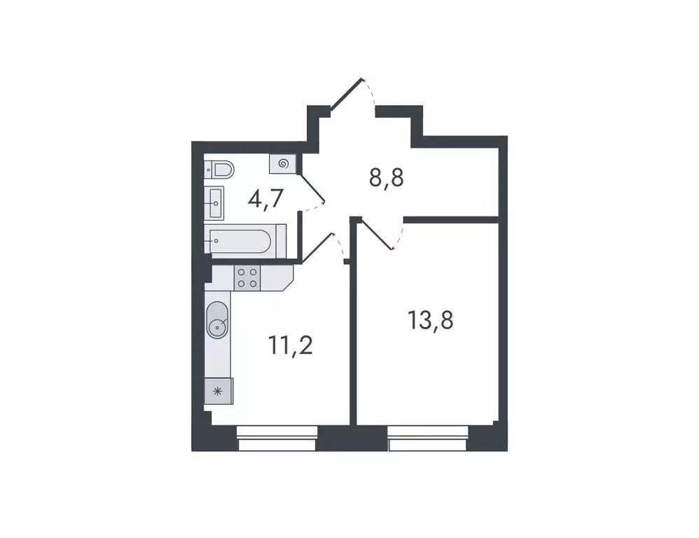 1-комнатная квартира: Киров, Чистопрудненская улица, 13 (38.5 м) - Фото 0