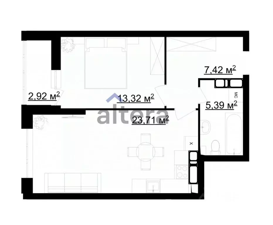 1-к кв. Татарстан, Казань ул. Аметьевская магистраль, 18к5 (52.0 м) - Фото 2