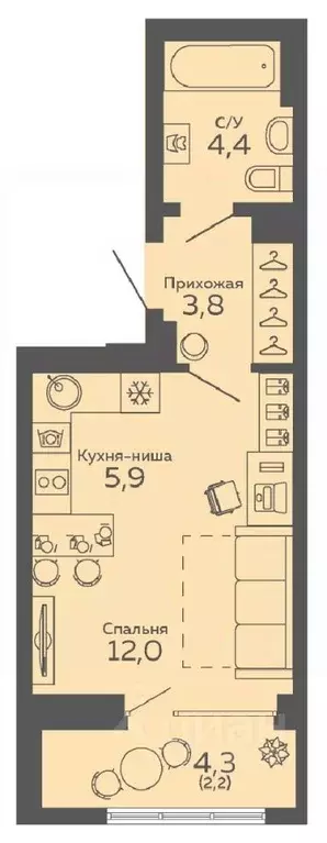 Студия Свердловская область, Екатеринбург бул. Новосинарский, 2 (28.3 ... - Фото 0