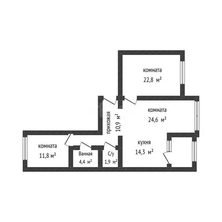 3-комнатная квартира: Краснодар, Дальняя улица, 39/2 (90.7 м) - Фото 1