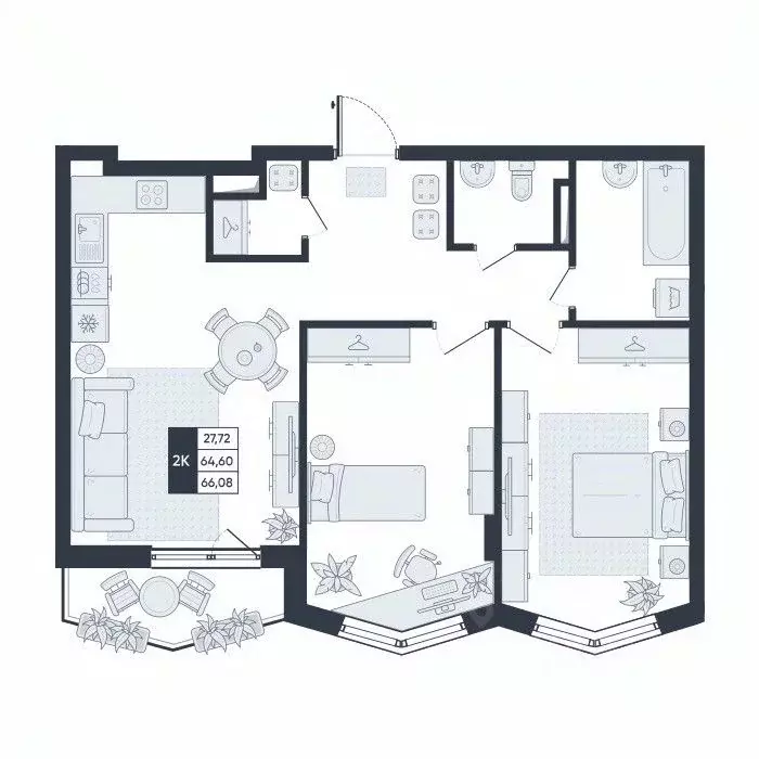 2-к кв. Белгородская область, Старый Оскол Садовые Кварталы мкр,  ... - Фото 1