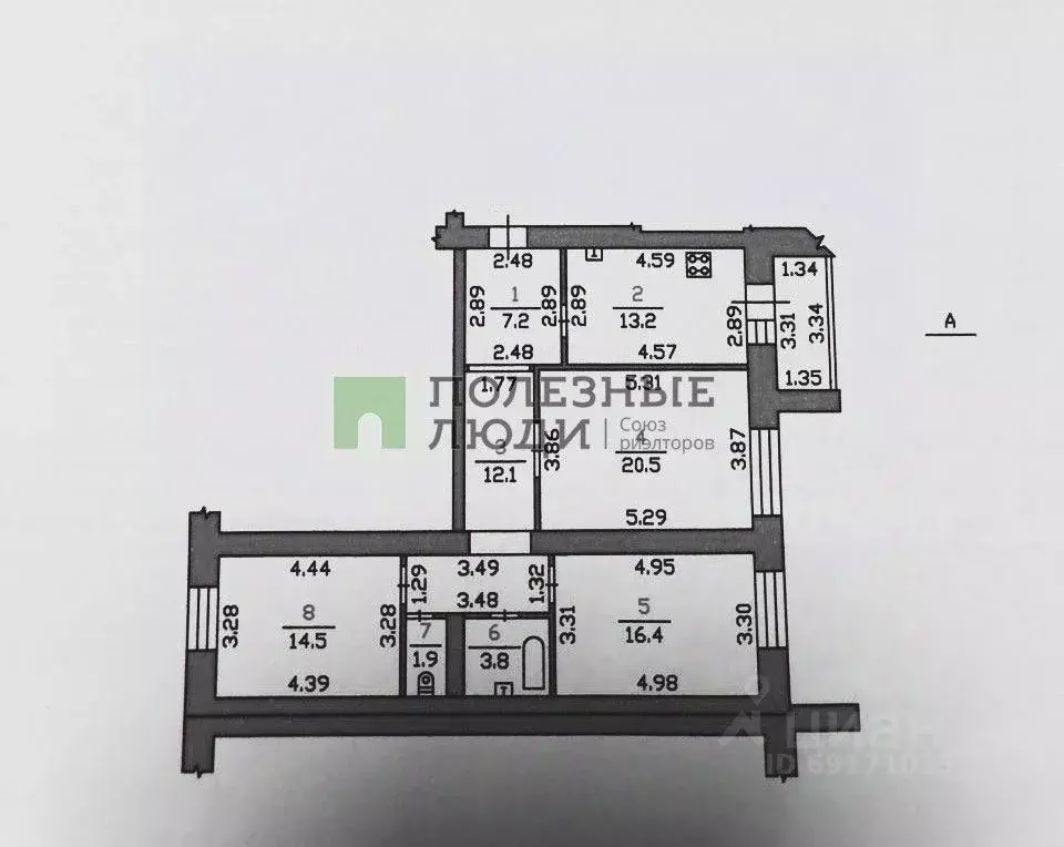 3-к кв. Орловская область, Орел Пожарная ул., 5 (89.6 м) - Фото 1
