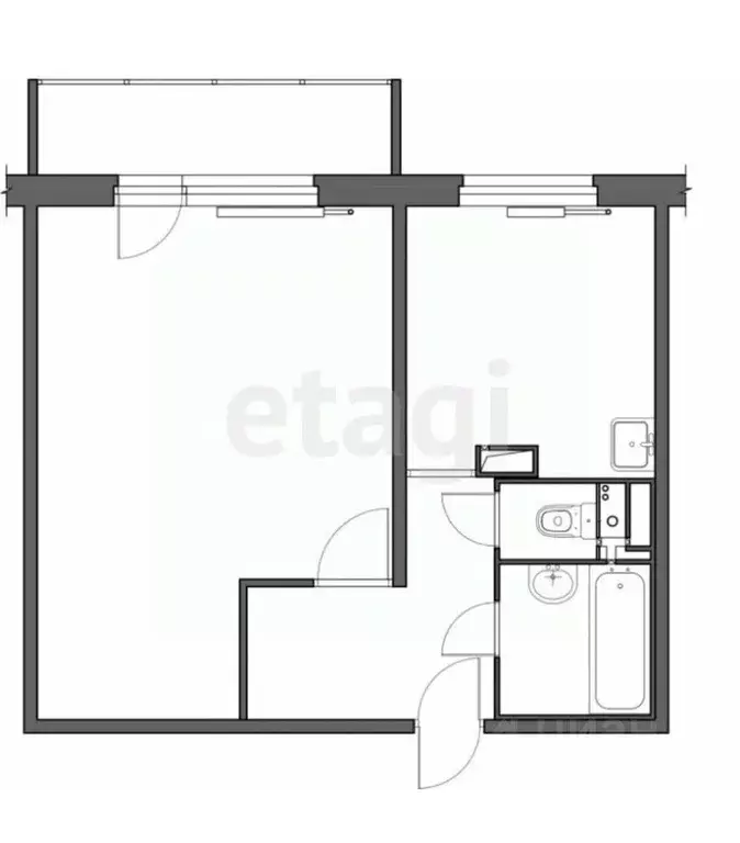 1-к кв. Тульская область, Тула ул. Ершова, 29 (44.7 м) - Фото 1